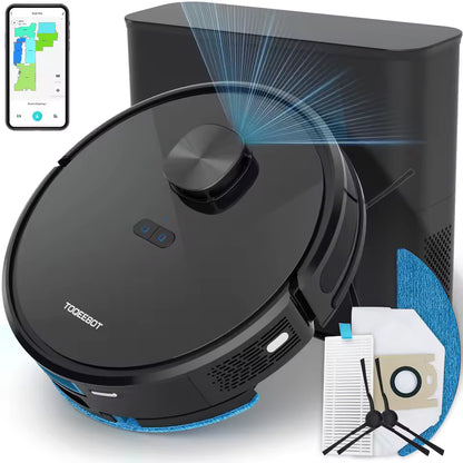 🧹 TOQEEBOT Smart Cleaning Robot – 4500Pa Suction | Auto Empty | Laser Navigation | WiFi & Alexa Control