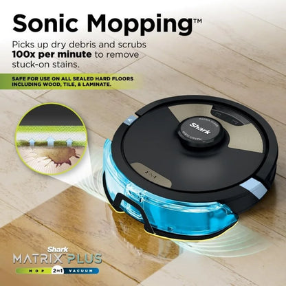 🦈 Shark Matrix Plus 2-in-1 Robot Vacuum & Mop – Sonic Mopping | Matrix Clean | Self-Empty Base | HEPA Filter | Smart Home Mapping